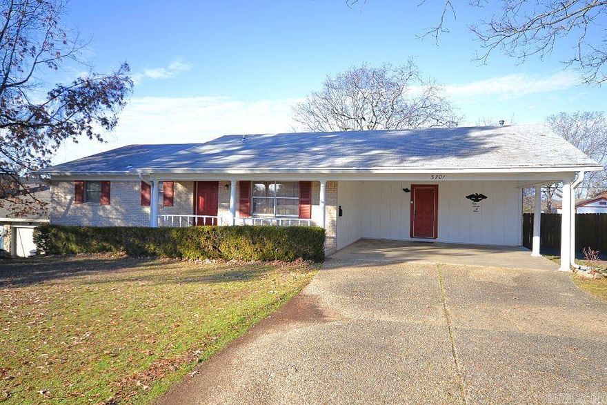 Affordable, well maintained, one level home. Three good size bedrooms and  two baths. Primary bedroom has it's own bathroom with walk in shower, plus a walk in closet. Nice cabinets fill the kitchen with plenty of counter space. Kitchen has newer disposal and dishwasher. Fridge conveys. Formal living room, dining room, seperate laundry and enclosed heated and cooled room off kitchen, perfect for an office. Fresh paint in several of the rooms. Roof and carpet approximately six years old. Additional insulation added in 2020. Walk in basement with concrete flooring for storage or work shop. Great corner lot with back yard fully fenced. Extra parking pad. Convenient location. (SEE AGENT REMARKS)