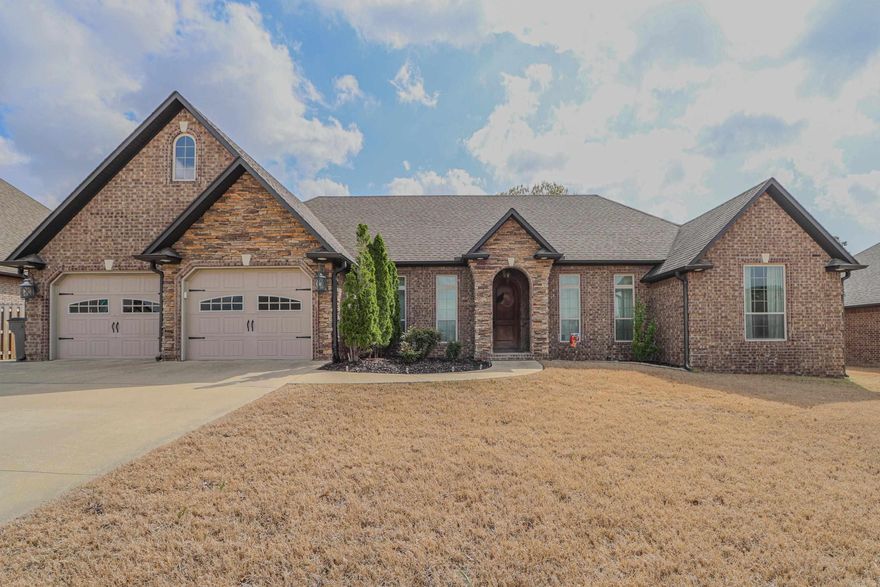 Don't miss this 3 bedroom, 2 bath well appointed home.  Open dining ,living area with additional casual seating space that gives you many options,  kitchen featuring cooktop, wall oven and microwave, large bar with granite countertops, spacious primary bedroom is secluded with double tray ceiling, private bath with jetted tub, separate shower & large walk in closet, additional two bedrooms are nice sized, covered patio and some fencing in back yard make for a peaceful space to enjoy, front loading two car garage has side door with a concrete sidewalk to back yard, storm shelter in garage, washer, dryer and refrigerator to remain with the property.