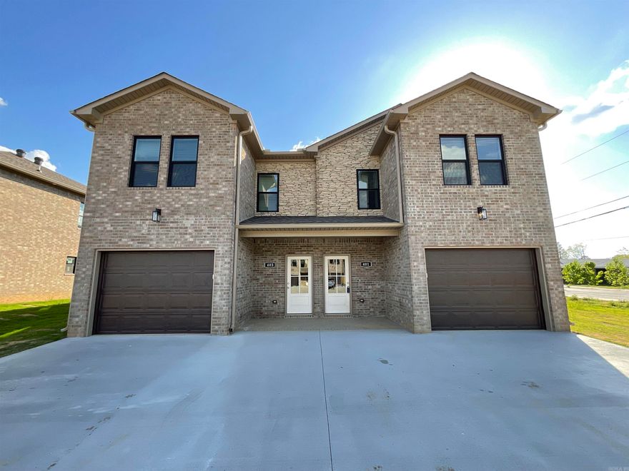 Investment Powerhouse right down the road from Little Rock Air Force Base and a 15 min drive from downtown Little Rock! ALL BRICK/stone NEW CONSTRUCTION DUPLEXES in the heart of Jacksonville! Each unit is 3bed/2 1/2 bath! One car garage opens into the downstairs spacious living area with a half bath for convenience. Upstairs contains primary bedroom at the back with its own bathroom and walk-in closet. The two additional bedrooms have a Jack-and-Jill bathroom between them. Hall laundry makes for the ultimate in convenience! Luxury vinyl throughout and beautiful finishes make this renter-ready! EST COMPLETION May 2026. Would be WONDERFUL for an owner to occupy and rent the other side! SEE AGENT REMARKS