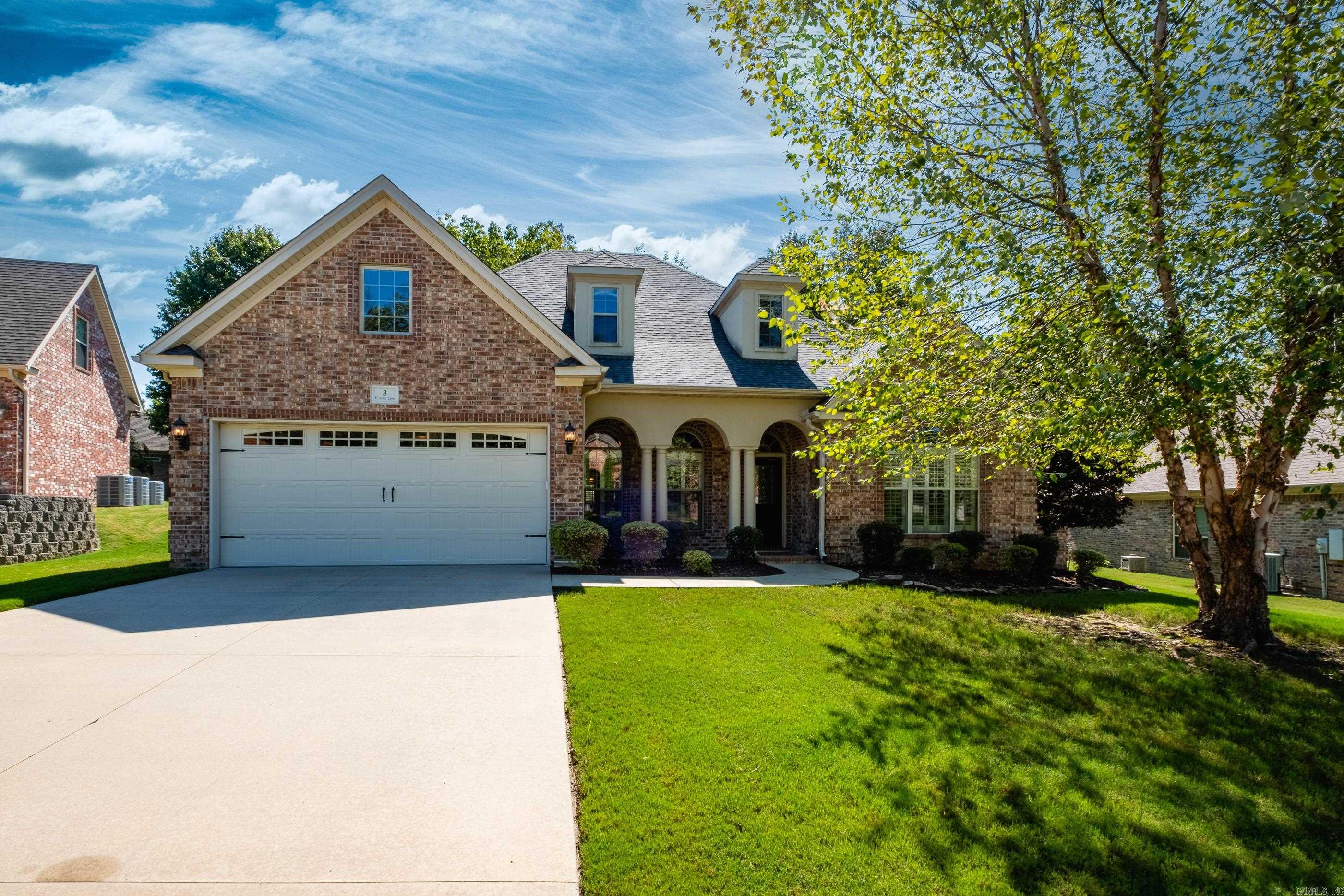 Rare property in West Little Rock located on a cul-de-sac in Woodland's Edge Subdivision! Flat lot and private backyard backing up to wooded greenspace, all bedrooms on one level and bonus room or optional 5th bedroom upstairs. Site finished oak hardwood floors and open floorplan with primary bedroom suite split from other bedrooms. New roof 2024, new a/c summer 2025 and new carpet in secondary bedrooms. Enjoy the pool, tennis courts, clubhouse, playground and over 8 miles of trails throughout the neighborhood!