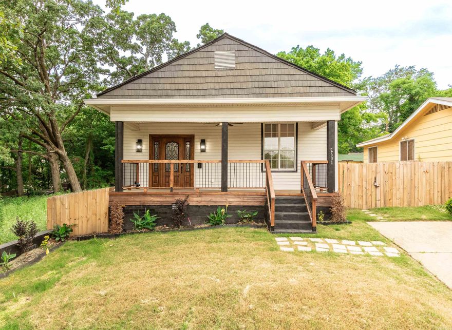 Fully renovated and move-in ready, this beautifully restored Craftsman-style home blends historic charm with modern luxury in the heart of Little Rock near the vibrant SoMa District. Taken down to the studs and rebuilt with high-end finishes, this home offers the feel of new construction while preserving its original character. Inside features an open-concept floor plan with tall ceilings, recessed lighting, luxury vinyl flooring, and an electric fireplace. The gourmet kitchen includes quartz countertops, custom white cabinetry, stainless steel appliances, over-the-range convection microwave, coffee bar area, and refrigerator that conveys.   The spacious primary suite offers a walk-in closet, spa-style bathroom with custom walk-in shower, and direct access to the oversized back deck and fully fenced backyard. Major 2025 updates include roof, windows, plumbing, electrical, water heater, gutters, fixtures, and ceiling fans. Storage building conveys. Conveniently located near downtown dining, entertainment, hospitals, and interstate access. Great primary residence or turnkey investment opportunity.