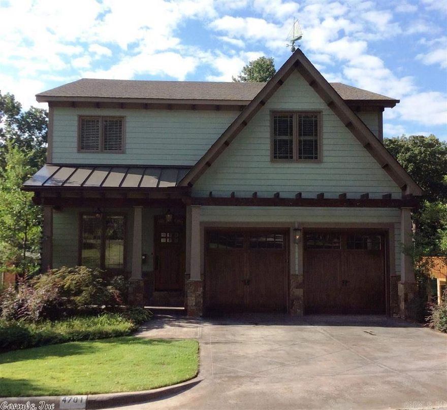 Gorgeous new construction just a block from the Little Rock Country Club.  Craftsman style home with multiple outdoor living spaces and huge fenced yard.  Open floor plan with Quartz counter tops in the kitchen and solid copper farm sink. Kitchen opens to living room and wet bar.  Beautiful built-ins with antique wine cellar door on wine cabinet.  Hardwoods, three stories with 10 foot ceilings. Huge master with double sided fireplace to bath. Screened in porch and two car garage.