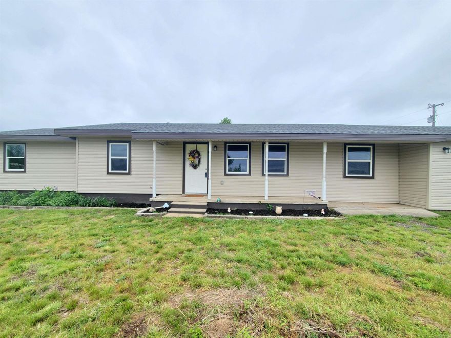 This home won't last long. It is in a great location, country feel but close to Shopping, Restaurants, Schools and more.  This 3 Bedroom 2 bath home has been completely renovated. New Roof, New Siding, New Electrical Panel, All New Windows, All New Flooring, Granite Countertops, New Cabinets, All fresh Paint, and  much more.  Garage completely redone due to storm Damage and includes a safe room.  Home also includes a small Screened in back porch area, 2 Acres, Pond, Well/pump house and much more. All SS Appliances Convey including refrigerator.  Sq ft est. Pls Measure House SOLD AS IS SEE AGENT REMARKS