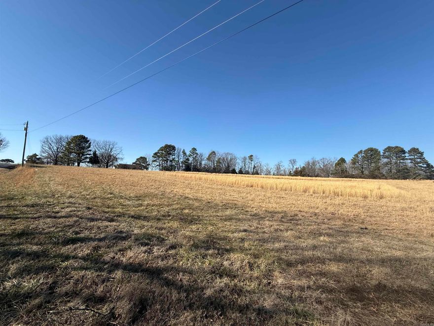 Beautiful 4.6 m/l acre open tract with excellent highway frontage and high visibility. mostly level, cleared pastureland offering multiple options for development. power lines run along three sides of the property. Paved road access adds convenience and accessibility. Ideal land for future development in a growing area.