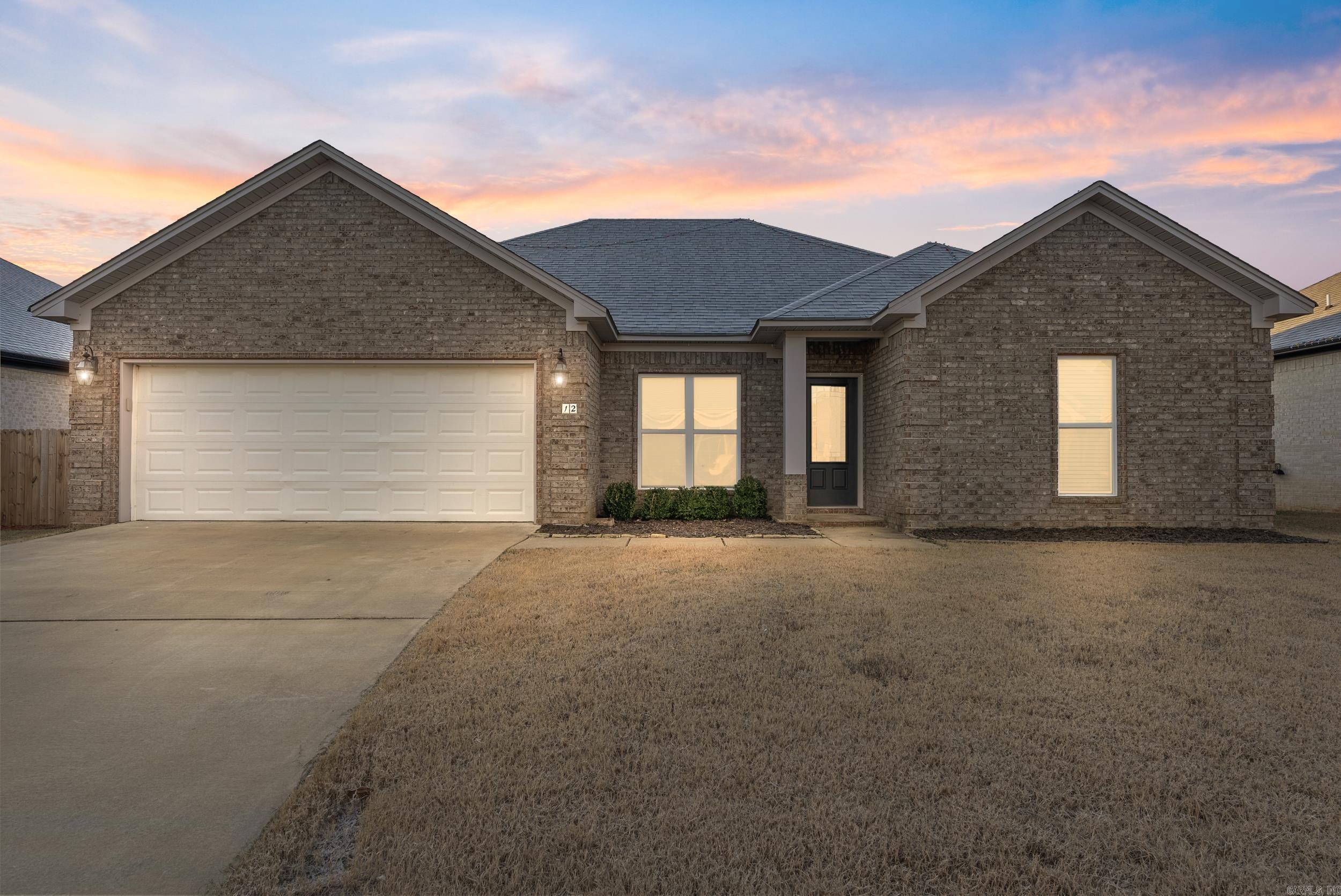 Beautiful like-new 4 bedroom home in Vilonia. Luxury vinyl floors and new paint throughout. In-ground storm shelter in garage for peace of mind during storms. Split floor plan, with large primary suite and walk in closet. Bath tub with separate shower in primary bathroom. Large living area with open floor plan. Kitchen features quartz countertops. 4th bedroom would also make a perfect office or hobby room. Big back yard that is completely fenced in. Covered back porch with additional concrete patio for grilling. Brick on all 4 sides with architectural shingles on the roof. Home also features solar panels that are PAID OFF! This is a rare find! Enjoy the cost benefits of a solar powered home without worrying about the solar panel loan. Home is in a great location, close to Vilonia Schools, restaurants, and shopping.
