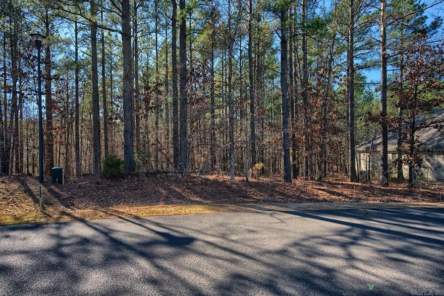 Large .34 acre lot across the street from Lake Granada. Slight slope on this mainly level lot, with great homes. 80'x157'x111'x157'. Wonderful lot in beautiful Hot Springs Village.  Close to Granada Golf Course neighborhood, with pro shop, driving range, and restaurant. Hot Springs Village is a resort, gated, family, largest master-planned community in the United States. We offer, 9 professionally designed golf courses, 11 recreational lakes, tennis courts, pickleball courts, 21+ miles of walking/biking trails, fitness center, 3 marinas, and much more. COME and PLAY, and you'll want to stay a while.