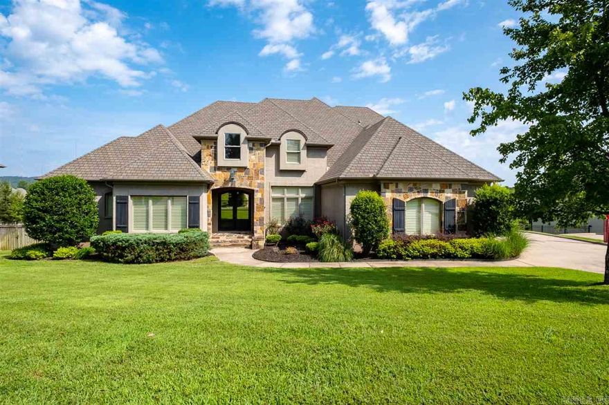 Stunning European style home with grand foyer that opens to the formal dining room. The living area encompasses a wall of windows. Gourmet kitchen with 5 burner gas cook top and double convection ovens. Master suite and guest located on the main level. Spa like master bath with double shower. This home has all the extras: great bonus room, office & exercise room, 3 car garage.