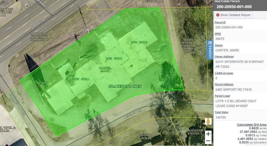 Over 250ft of Frontage on Airport Rd! This prime piece of property has a high traffic count and multiple entry ways on to the property. The parcel is almost an acre and has all city hookups for utilities as the previous cabinet shop burned down some years back. The property features a 3297sqft slab ready to build whatever business you can dream up! The excellent location has high visibility and is located close to the Airport and the Bypass. Don't miss this opportunity, take a drive by today!