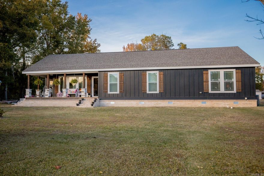 Welcome home to 1310 Skyline Drive, a newer modular home tucked away in town—just minutes from the Sheridan Schools. This 2023 build combines modern efficiency with that country-peaceful feel you’ve been looking for. Inside, you’ll find an open layout centered around a huge kitchen island, gas cooktop, walk in pantry, gas fireplace, Rinnai tankless water heater, and large plank vinyl flooring. This layout flows seamlessly through the living area, kitchen & dining room. The large master suite offers dual walk-in closets, a soaking tub, and a separate shower. The second bath includes an oversized tub/ shower combo. The home was built with 2x6 exterior walls, well-insulated, and  has Hardie board siding—so it’s as sturdy as it is beautiful. The foundation is lined & has a nice brick skirting with dual crawl-space entrances. There is a new covered back 16x36 patio ready for your morning coffee. Outside you’ll love the pear & pecan trees, garden, and the occasional deer wandering through at sunset—country charm without giving up the convenience of town. The outbuilding stays, and many furnishings can be sold with the home.