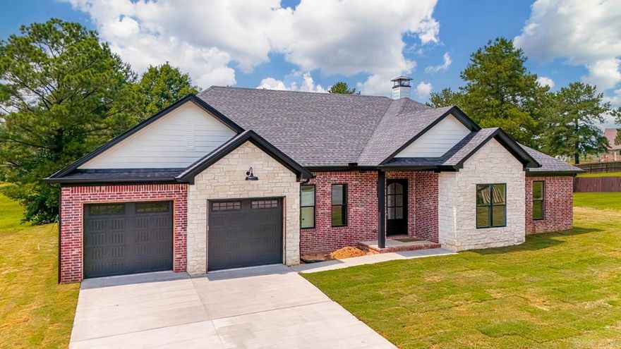 Welcome to your dream oasis in the prestigious Pleasant Lake Estates! This stunning new construction sits on a sprawling 1.51-acre lot, blending modern elegance with unmatched comfort. Prepare to be wowed by an open-concept layout featuring three spectacular fireplaces, including a cozy wood-burning hearth right in the kitchen! The chef’s kitchen is a showstopper, boasting a sleek gas cooktop, electric oven, convenient pot filler, and striking black and gold accents that flow throughout the home. Retreat to the primary suite—a true sanctuary featuring a bold black accent wall, private electric fireplace, two massive walk-in closets, and a spa-like bathroom with a custom tiled shower and elegant soaking tub. With four spacious bedrooms plus a flexible office space, there is room for everyone! Step outside to the massive covered back porch to enjoy your third fireplace, or take advantage of exclusive lake access for fishing and scenic sunset walks. This high-end gem won’t last—watch the video and call today to claim your slice of paradise!