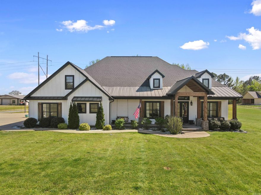 Beautiful craftsman style home on 15.5 acres.  This custom home features 4 bedrooms and 2.5 baths, with bonus room with closet, Jack and Jill style bathroom separates 2 of the main floor bedrooms, both with walk in closets, a private office (could be another bedroom) and the primary suite on the opposite end, plus a half bath and separate laundry room. The primary suite is large with a walk in closet, a dog room, large shower, and clawfoot tub.  Upstairs includes a finished flex space that could be used as an additional bedroom or media room.   Outside you will find a large front porch, and a large patio with vaulted ceilings with fan, built in Vollrath Griddle, refrigerator, TV hookup, and additional storage.  Also included is a 40'x40' heated and cooled shop with an additional 1200sqft of covered space.  Too many extra features to mention, this one is a must see.  Agents please see remarks.