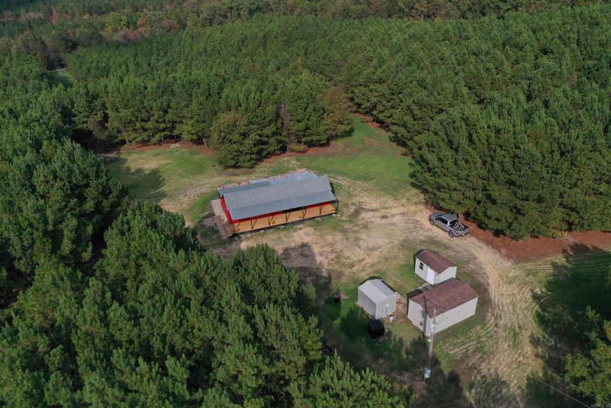 • 157 +/- Acres • Dog Trot Style two-bedroom cabin • Paved County Road Frontage • Food Plots and Deer stands in place • Year-round creek • Seasonal creeks • Excellent deer and turkey population • Remarkable trail system • Three storage buildings • Great stand of pine and hardwood timber • Tornado Shelter • Gated Entrance • Cossatot River access just 7 miles away • Convient to Cove and HWY 71 • 5 minutes from Cove • 30 minutes from Mena