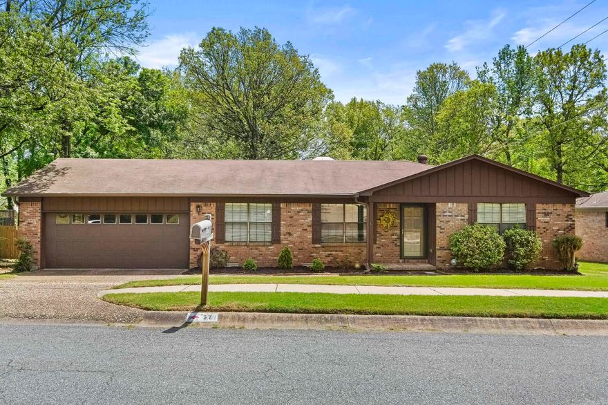 You must see this wonderful 1-level home located in the desirable Overbrook Subdivision in NLR. This well maintained home includes 3 bedrooms 2 baths and a fantastic split floor plan for comfort and privacy. Enjoy multiple living spaces, including a family room with a cozy fireplace featuring gas logs, separate living room and dining room, plus this home boasts a large heated and cooled sunroom perfect for year-round relaxation ( added in  sq footage). The Kitchen has beautiful granite counters and updated appliances and light fixtures. The separate laundry room has enough cabinetry for a pantry. Step outside to a newer deck overlooking a large flat backyard complete with a storage building. Situated on a great level lot, this property also includes a 2-car garage with additional storage. Take a look today you won't be disappointed.