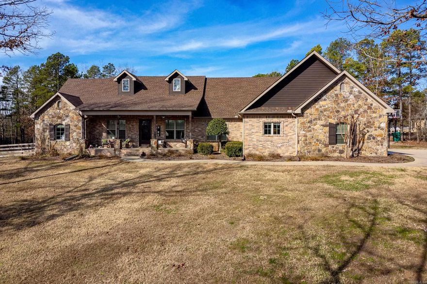 Wonderful One level home situated on the beautiful 3.73 Acres in the Westcliffe Subdivision. 4BR/3.5BA plus an office/flex room. Beautiful hardwood floors(including the master!) Great room has a vaulted ceiling w/ stained beams. Custom cabinets throughout, custom everything! Fabulous kitchen, open floor plan, extensive trim package, extended outdoor patio to include an Amazing pool and hot tub with a huge private flat backyard!!  Oversized 3 car garage. It is also wired for a full house generator!