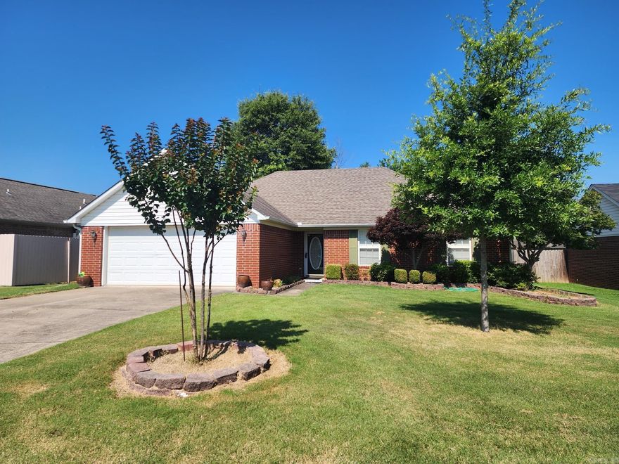 Well taken care of 3 bed, 2 bath with 2 car garage & shaded fenced in back yard. The kitchen has a refrigerator that will stay & plenty of cabinets & tile counters with a breakfast bar. The separate laundry is a mudroom behind kitchen to enter into house from garage. The master bath has a stand-up shower & newer toilet. The large living room has a door to the patio & back yard, it opens into the dining area, has a ceiling fan & entry to front door. The HVAC was replaced in Dec. 2019, so it still has some warranty & the roof looks to be between 5-7 years old with architectural shingles. Pretty much a move in ready house with great landscaping! See agent remarks.