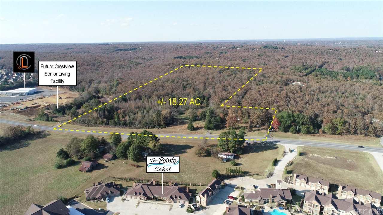 Prime Development Location along W Main Street/Hwy 89 w/infrastructure in place for a large scale development. Over 374' frontage within 1 mile of Cabot's main hospitality & retail sector including Walmart Marketplace. In an area of growth among new Atwoods Farm Supply, luxury apartments, new Crestview Senior Living Facility, & New Life Church. Lot is partially cleared, level, & gently rolling. Call for more details.