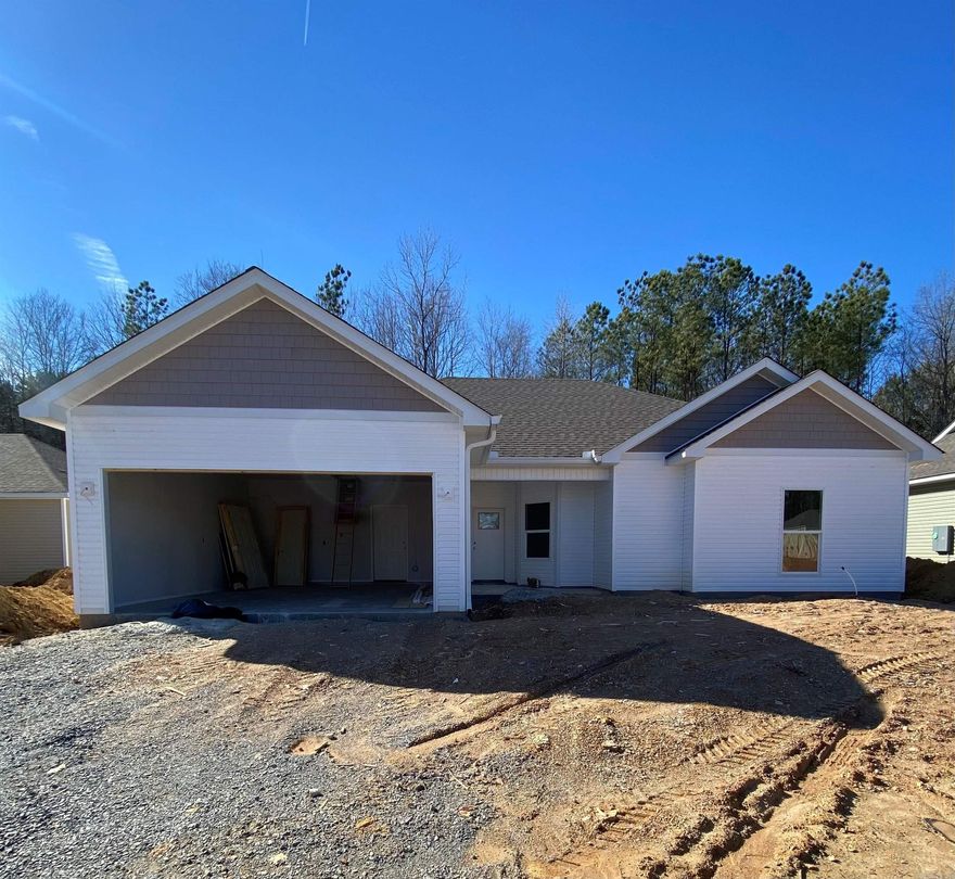 Enjoy this 4 Bed 2 bath, new construction home in Eden Estates with a wonderful blend of space, location, and convenience!  Inside you are welcomed immediately with an impressive open floor plan with lots of natural light! The luxurious kitchen features ample kitchen cabinet space, breakfast bar, granite countertops, stainless steel appliances, and a spacious pantry.  The master suite  includes a master bath space with his and her sinks/vanities, and his and her closets!  This home boasts a great deal of custom built-in closet spaces!  Luxury vinyl plank flooring, and recessed lighting throughout the entire home.  2-car garage with keypad entry access, and ample floored attic space.  The guest bath offers a tub/shower combo suited to serve the guest bedrooms.  The back yard boasts a beautiful, natural scenery that can be enjoyed while sitting on the large, covered back patio.  Ask about the opportunity to choose your finishes and colors!  Home construction estimated completion: April 1, 2024.