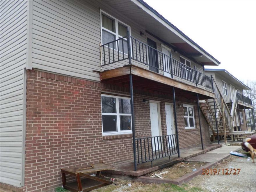 This upstairs apartment has electric range and refrigerator furnished. No washer/dryer hookups. Front and rear entrances. Water and sewer bill is included in monthly rent. No pets. Not currently approved for HUD Section 8. Application required and application fee charged for tenant screening.