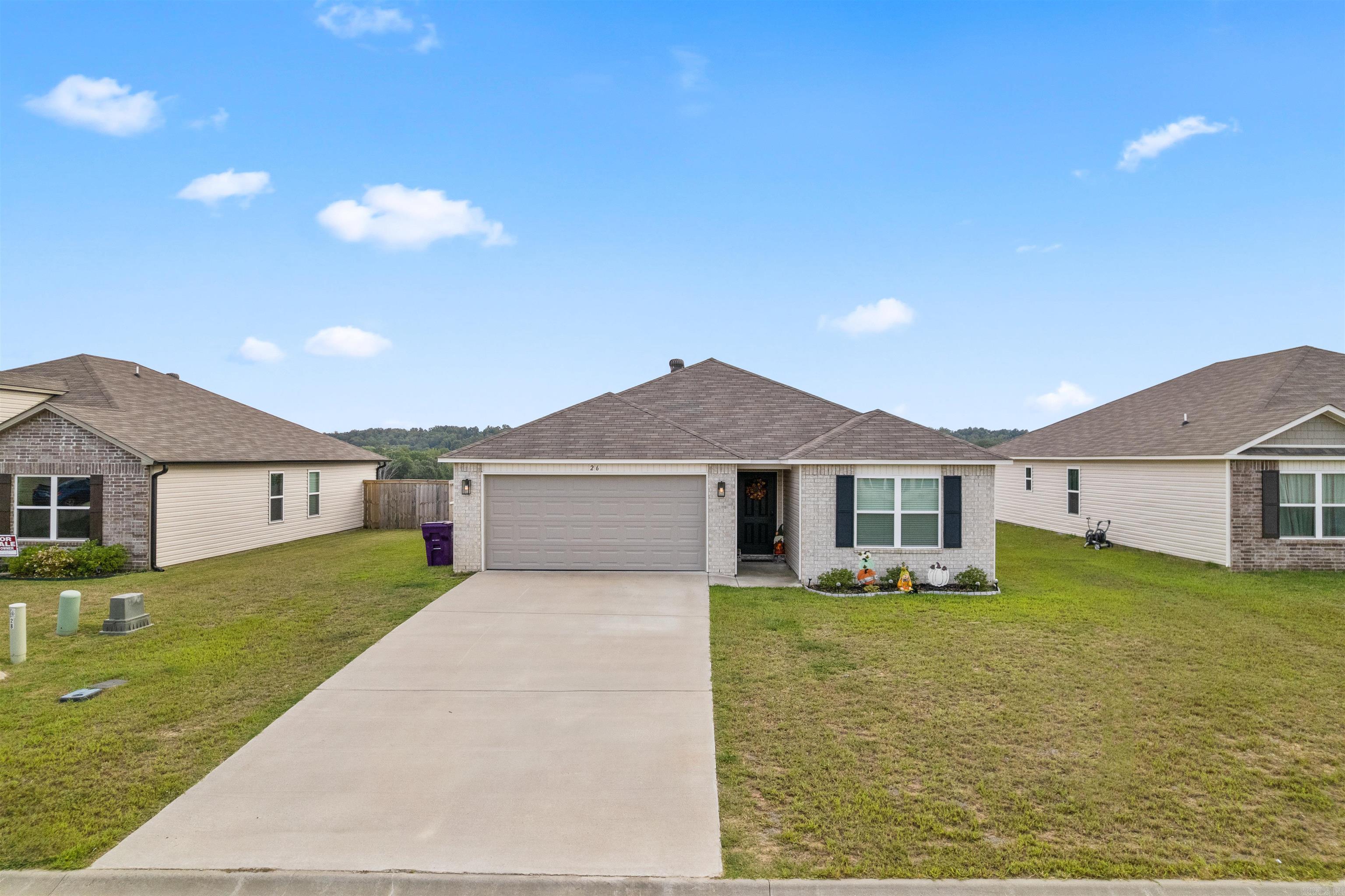 Check out this like new home sitting between Conway and Vilonia. This is a 3 bed 2 bath home that was built in 2023. Several upgrades were made by the seller when built. This home is move in ready, all it needs is you. Open concept living room and kitchen with split bedroom layout. This is a great neighborhood and located in the Vilonia School District. Covered back porch will be the favorite place to be looking out over the valley with stunning sunrises and sunsets. Give me a call to schedule a showing.