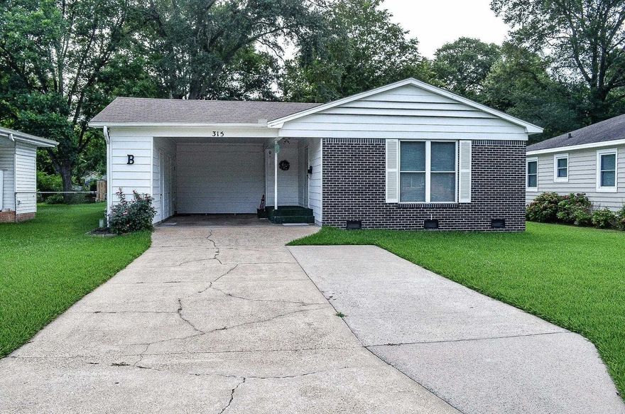 This adorable property is perfect for starter home.  Just a few blocks from elementary school.  Beautifully maintained lawn, fenced back yard with storage building.  Seller told me there is hardwood flooring under carpet in living area.  Enjoy outdoor sitting on covered back porch.  Recently remodeled Walk-in shower in main bathroom.  HVAC has been maintained with service contract.  Covered parking (carport).  Additional storage in Carport.