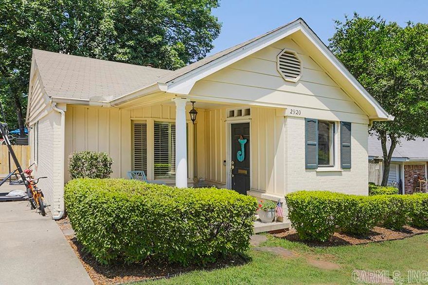 Cutest bungalow on a fabulous street!!  The covered porch invites you into a nice sized foyer full of light.   Foyer opens into the living room which has beautiful hardwoods and a bay window.   There is a dining table space that flows nicely into the kitchen/den in the back of the house.  The den/family room has a fireplace and French doors that open to the backyard.  A gas stove, plenty of cabinets, good sized kitchen island and space for a small breakfast table make up the kitchen.  The primary bedroom is located at the back of the home, off of the den.  There are three closets and a nice sized bathroom.  The bedroom has vaulted ceilings and French doors onto the deck as well.   There are two other bedrooms and a full hall bath in between.  One bedroom has two closets.    This precious home is in Forest Park school district too!!!