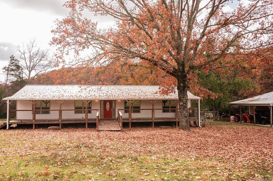 Beautiful views surround this home that sits on 3 acres!!!! This home is the perfect country setting that sits back in the valley at the foothills of the Ozarks. This home has three bedrooms, 2.5 baths, including jack and jill. Open floor plan is the space just right for family gatherings and the holidays that are coming up. Huge front porch overlooking pasture land for horses and other livestock. Pipe fencing already in place for your animals that you love. 30x30 with 10 ft lean to shop awaits for all the man toys and so close to the lake for lake life in the summer. Book your showing today to have this as your new home for Christmas!!!!!