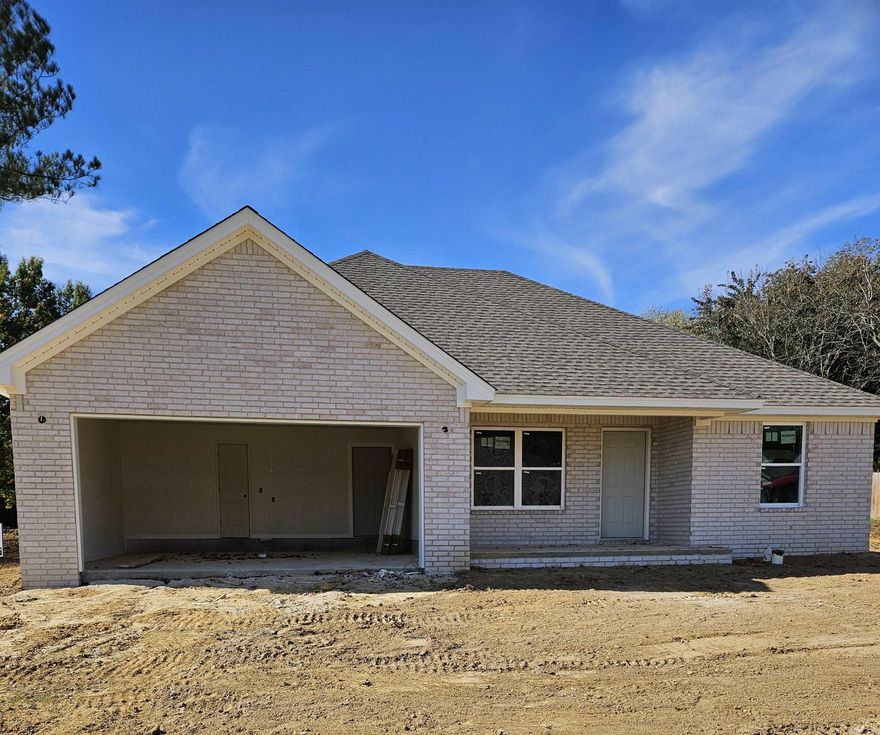 Under construction inside city limits!!!  All brick home.  Final build to contain Granite countertops in kitchen and baths along with luxury vinyl plank flooring throughout.  9-ft ceiling in kitchen and living area along with huge picture window in living room. Spacious walk-in closet and private master bath.  Laundry room conveniently located off the 2-car garage. City conveniences but a feel of country.