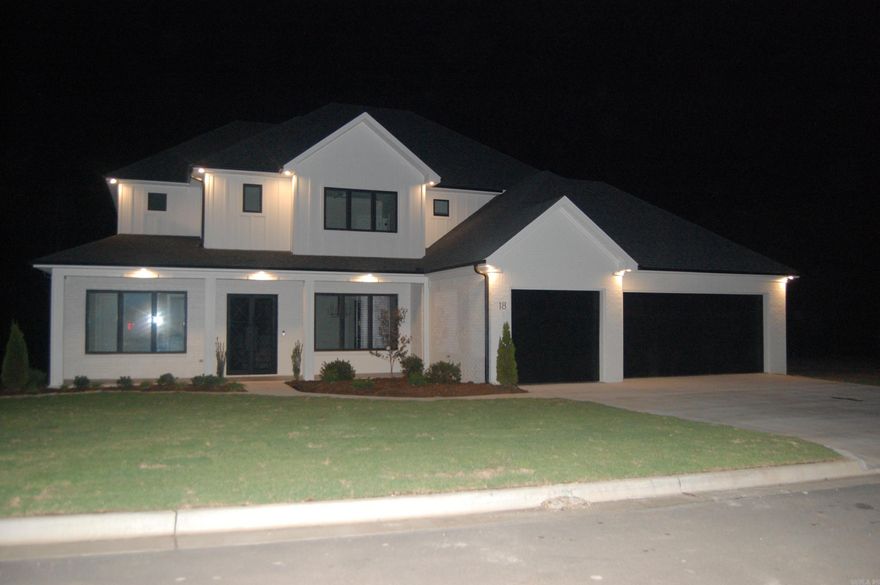 Beautiful Modern Farmhouse that features 5 bedrooms & 5 full bath. Three beds up & master bedroom & guest bedroom/office down. Quartz in Kitchen, Master bath, guest bath, & Fireplace.  All bedrooms have walk in closets.  Gorgeous light fixtures, beautiful wood work, Black modern staircase railing, Beautiful tile, LVP & Beautiful Carpet in upstairs bedrooms. Recirc Tankless heater, Front & back covered porches with the back that features Gas Fireplace with logs. Beautiful Iron front door, three car garage, sprinkler system & Brilliance Alarm.