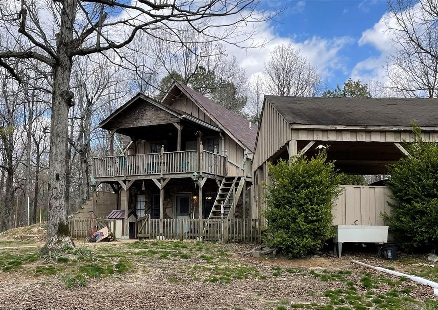 Charming two story A-frame home on the outskirts of Piggott sitting on approximately 18 acres of marketable timber or hunting land. This home offers 1,116 sq ft, 3 bedrooms, and 2 updated bathrooms. Recent updates have been made all throughout the home. The upstairs bedroom has a balcony overlooking the beautiful stocked pond, great for enjoying your morning coffee, or just relaxing at the end of the day. There is a great outdoor entertaining space perfect for grilling and hanging out with family and friends! There is also a covered carport and a lawnmower shed. Call today to schedule your appointment (870) 598-3869