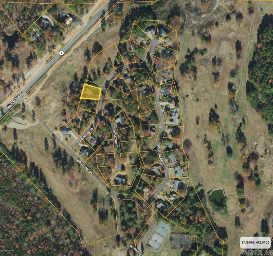 Beautiful lots in existing subdivision. Near new bypass.  All utilities available.  Located off of scenic Hwy 7.  5 minutes to Historic Downtown Hot Springs.  Less than 7 miles from Oaklawn Racing & Gaming. Near HSV and Bike Trails. Subdivision in old Belvedere Golf Community is surrounded by over 500 acres of Dept of Agriculture acreage.