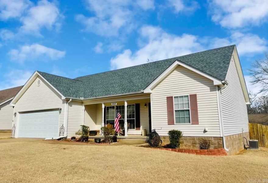 Don’t miss this charming 3-bedroom, 2-bath home in the highly sought-after Bryant School District! Nestled in a peaceful neighborhood with quick access to the interstate, this home offers both convenience and tranquility. Step outside to a spacious fenced backyard, complete with a firepit and covered deck—perfect for relaxing or entertaining in any weather. Fresh paint throughout, granite kitchen countertops and a NEW roof make this home move-in ready. Eligible for Rural Development. Come see it before it’s gone!