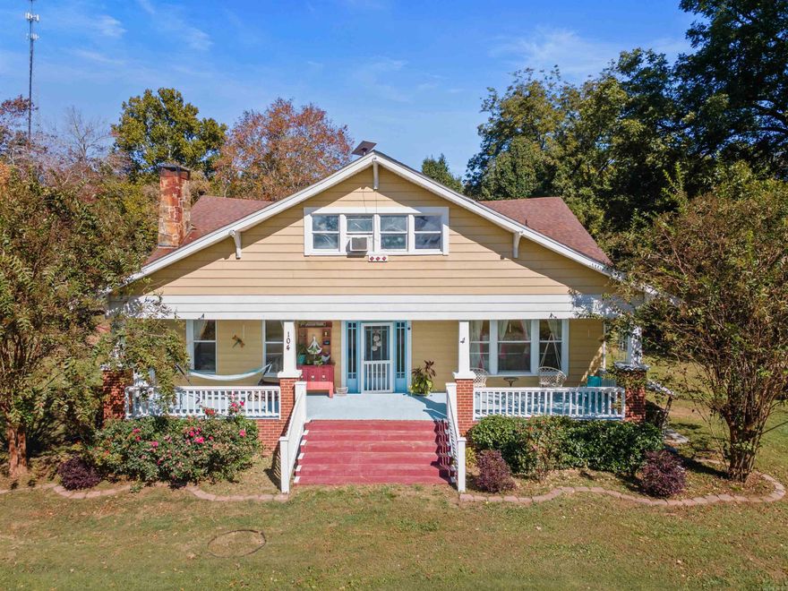 104 Court Square—where timeless character meets space, charm, & self-sufficiency. This stunning history-filled home features hardwood floors, french doors, built-ins with glass-paned cabinetry, exposed beams, an elegant staircase, grand entry with pillars, & beautiful bay windows. This 4 bed/2.5bath home offers multiple spacious living areas including an upstairs bonus room, office, den, & formal dining room, boasting 3324sqft.   Fully remodeled kitchen with a butcher block island. This home also features a wood-burning fireplace, Jack & Jill bath, laundry room, garage, carport, well house, storm cellar, RV hookup with electric & septic! Outside, enjoy your own orchard (peach, apple, fig, pecan, & cherry trees plus blueberry & blackberry bushes). Rare blend of historic charm & modern functionality. You won’t find another property like this.  Foundation repairs completed in 2023 with a transferable lifetime warranty. Engineer report on file for foundation & upstairs flooring.