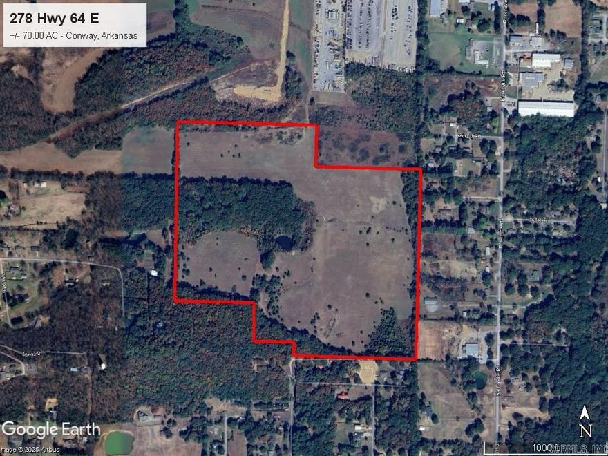 EXCELLENT LOCATION IN CLOSE PROXIMITY TO CONWAY with great development potential. This +/- 70.00 Acre tract is located just outside the Conway city limits and features convenient access to I-40. This property is well suited for residential development. Mineral Rights do not convey.