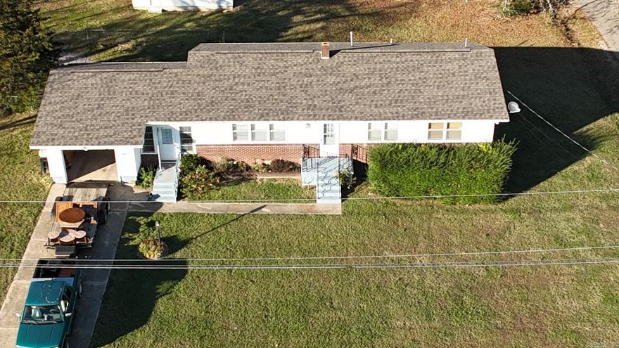 Home on large corner lot in quiet neighborhood.