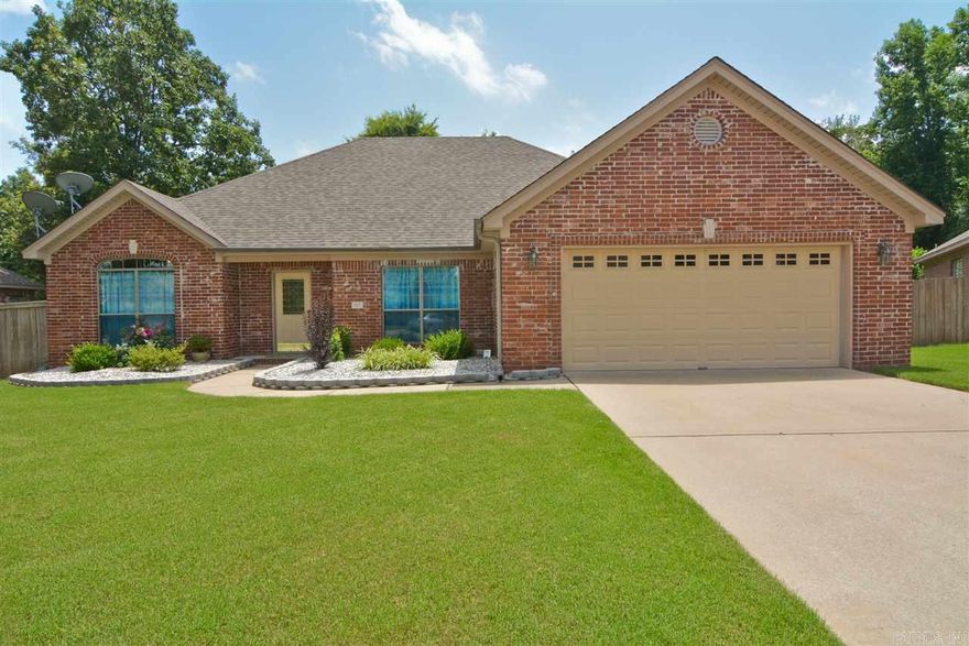 Charming home sits on quiet cul-de-sac and convenient to all the city has to offer! Split floor plan with 4 bedrooms and 2 bathrooms. All brick with 2 car garage. Custom 3 sided fireplace heats large living room, kitchen, and over sized breakfast room. Formal dining room! Fantastic wood deck overlooks fully fenced backyard that backs up to wooded area. Perfect for entertaining! Schedule a showing today!