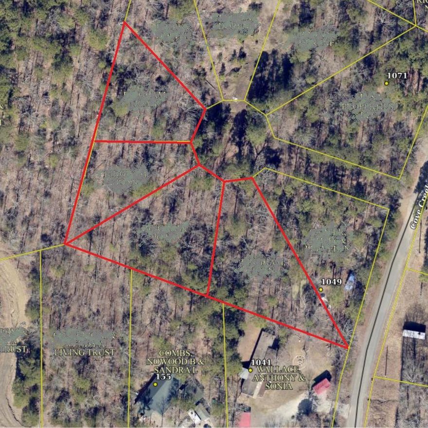 4 adjoining lots tucked away on a wooded hill. This location would be great for an off the grid-style cabin or tiny home and only a short drive to Cove Creek boat launch on Greers Ferry Lake. Sign on Lot 16.