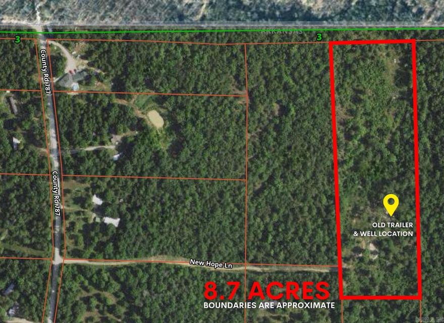 8.7 m/l acres of secluded, wooded land offering privacy, a seasonal creek, and prime hunting potential. Electric and a well are already in place. Old trailer on property is unusable and will need to be removed by Buyer. Possible septic system; location and condition unknown. Access is rough—four-wheel drive required. Excellent opportunity for a private recreational tract or future homesite.