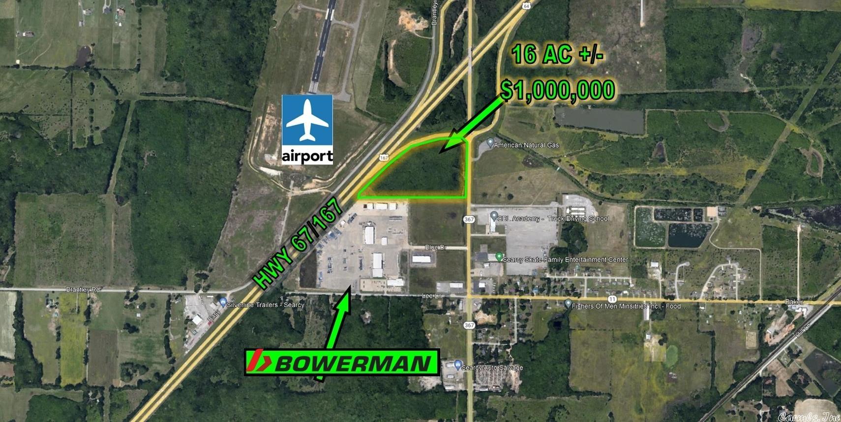 High traffic and High Visibility with this 16 +/- Acres. Commercial development, Exit 42, all utilities available except sewer. Located next to Bowerman trucking.
