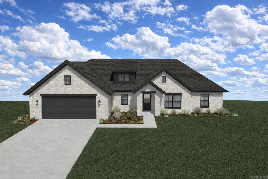 This is a stunning 3 bed 2 bath home with a separate office. When you enter the home from the front door you are greeted by the foyer with the office to the right. Through the foyer you are entering the living room with the kitchen and dining room to the left. This is an open concept floor plan and the kitchen also has a large walk in panty. Off the kitchen is the entryway from the garage with the laundry room and primary suite which has a soaking tub, large walk in shower along with a large walk in closet. To the right of the living room is the 2 guest bedrooms and guest bathroom. This home also has a covered patio and cute front porch. Estimated completion is May 2026.  **3D rendering of front of the home, floor plan and mood board showing you the final finishes are in the photos.