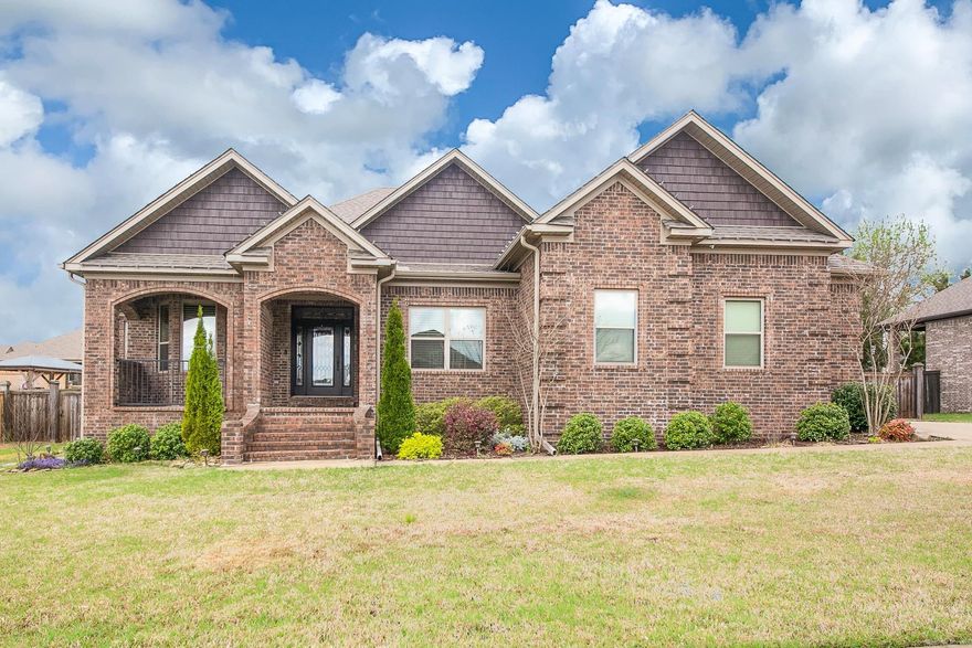 Fabulous one level with an amazing layout! Inviting front porch and open floor plan.  Tall ceilings, beautiful hardwoods, gourmet kitchen with pantry, beautiful cabinets with spice racks, pot-filler, huge granite island with storage. Rock fireplace in family room, nice size dining area, separate office. Covered outdoor back patio, privacy fenced.   Application/Background check/ security deposit required.