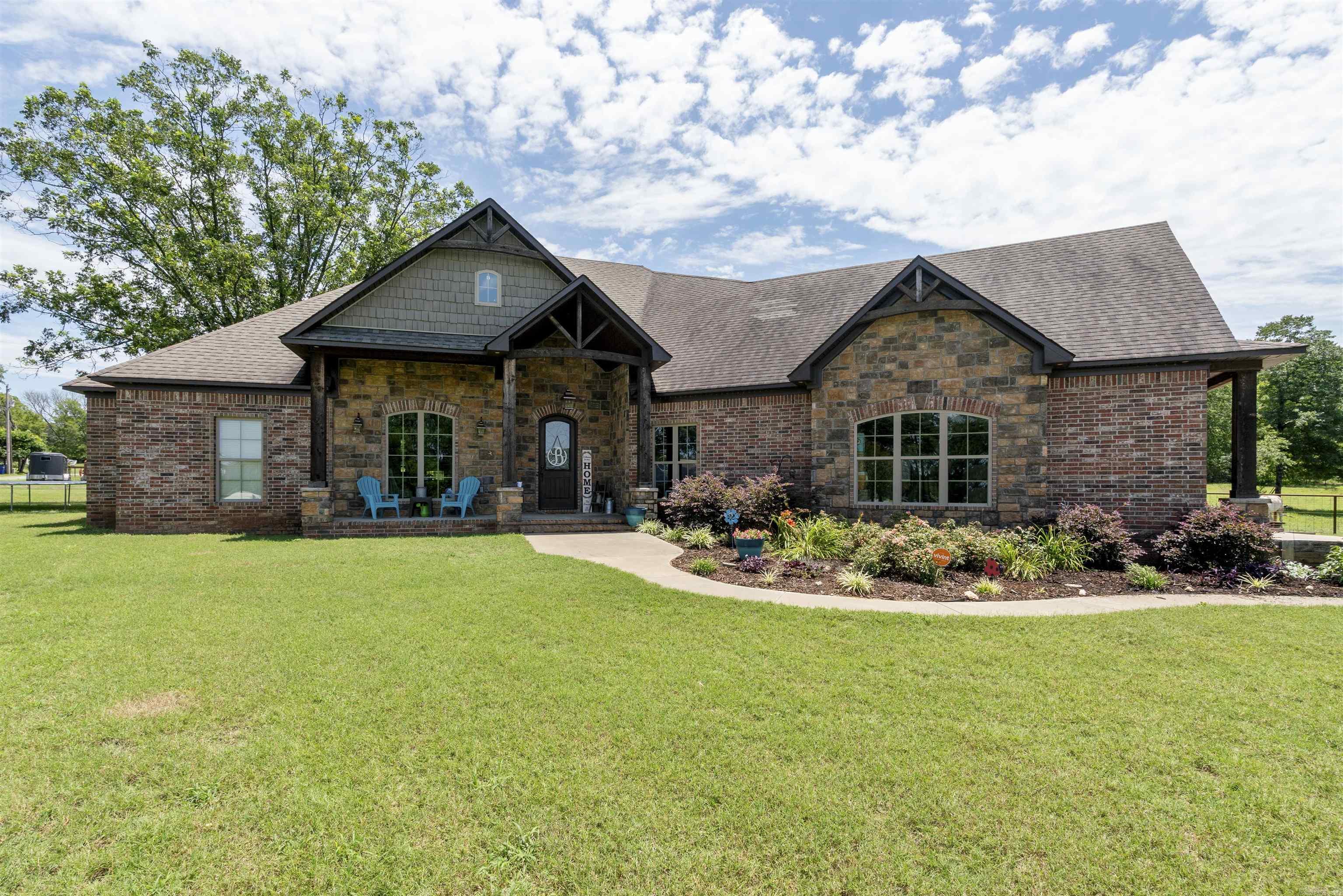 Welcome to this country living one-owner Greenbrier home with 3 bedrooms, office, and 3 full bathrooms. The bonus room upstairs offers versatile space, while the concrete floors throughout the downstairs provide durability and modern style. Enjoy the convenience of a walk-in pantry and a large laundry room that connects to the master closet. Outside, a pole barn and fenced area create the perfect setting for farm animals. This meticulously designed home offers comfort, functionality, and ample space for all your needs. Don't miss the opportunity to make this your own!