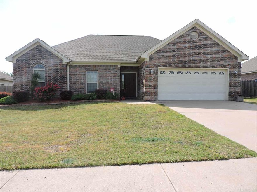 Fantastic brick, 3 bedrooms, 2 baths, one level.  Eat in kitchen with beautiful cabinetry.  Dining area opens to family room.  Family room has a fireplace.  Fabulous back yard with new additional awning covering patio.  Garden area ready for planting.