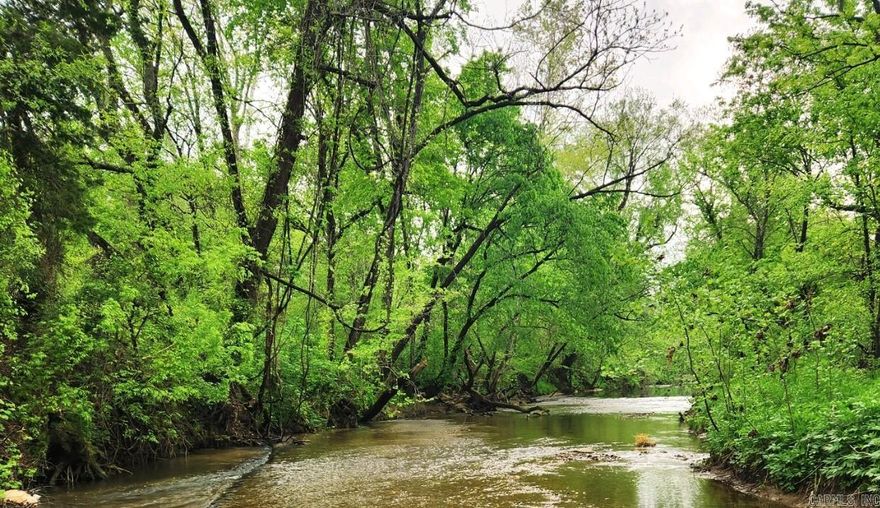 The soothing sound of clear water flowing over timeless rocks in the year-round creek beckons those that seek serenity. The land slopes gently down to the water's edge, allowing for a suitable building site or an RV spot for weekend getaways.  There are no restrictions.  Power accessibility is at the road.  A water well and septic system would be necessary for permanency.