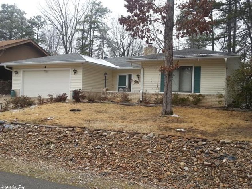 This home is located in a convenient,established neighborhood. 1844 sq. ft . spacious kitchen with breakfast area., living/ dining room and fireplace..  2 bedroom, 2 bath, oversized 2 car garage. Replacements and Additions: Roof and Gutters 2009, Arkansas Room and Heat Pump 2006, Appliances 2003, water heater 2013.