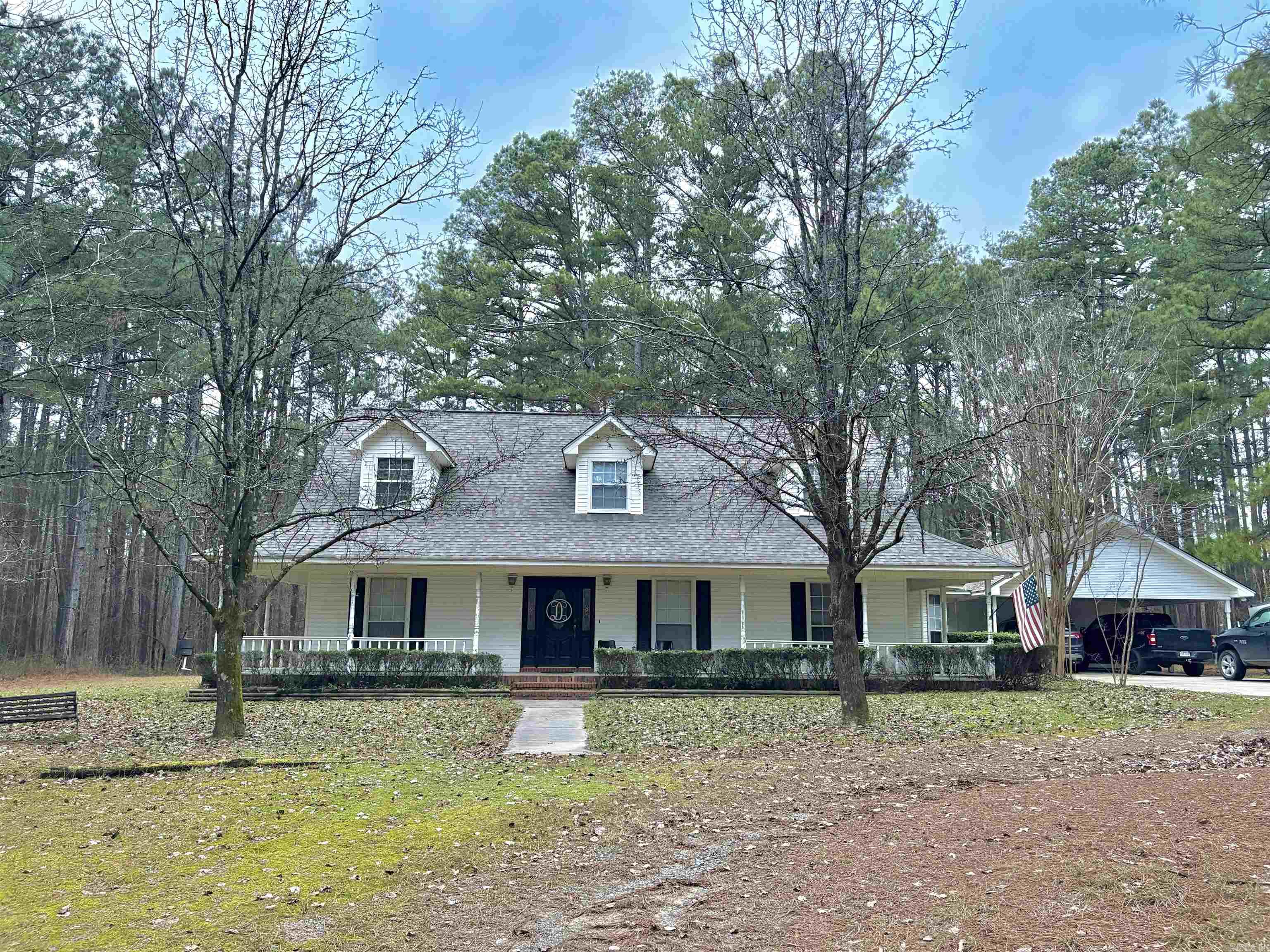 Discover serene country living in this charming 3 br, 3 ba home nestled on 3 acres.  Enjoy a formal dining room, soaring cathedral ceilings, and an open floor plan perfect for entertaining.  Also, for the handy man there is a spacious shed, 2 car carport, and concrete slab poured for the shop of your choosing.