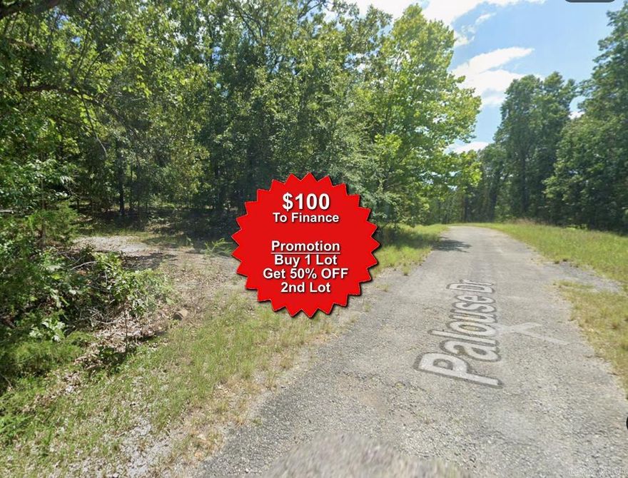 Buy one lot and get 50% off an additional lot! Owner-finance for easy terms. Nice lot to develop or hold for future value. Public water and electric are available to run to property and will need septic. Owner/agent. No mobiles allowed. Finance is $100 down and $99 a month for 10 months. Quit claim deed conveys. Closing costs are included. No limit on lots. Bulk land sales specialist with the best land prices in Arkansas. Over 10 years, as a licensed Realtor, selling land.  Parcel ID# 400-21369-000