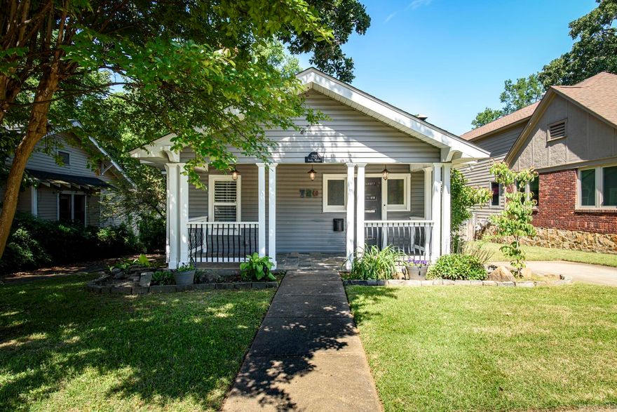 Completely remodeled Craftsman Bungalow in the ideal Hillcrest location! Chef's kitchen with custom cabinetry, soft closing drawers, double ovens, a 6-burner gas range, and an undermount, farmhouse sink. Original hardwoods & new tile floors throughout. The primary bedroom features an ensuite bathroom with a tub fit for two, a walk-in shower, a double vanity, an enclosed commode with a seat warmer, and a bidet. Outdoor living space fantastic for entertaining! Covered kitchen equipped with a built-in grill and a pizza oven! A detached shed with 110V will delight every gardener! Tankless water heater, recently replaced roof, windows, and HVAC. Some photos are historical. Truly a must-see, one-of-a-kind gem!