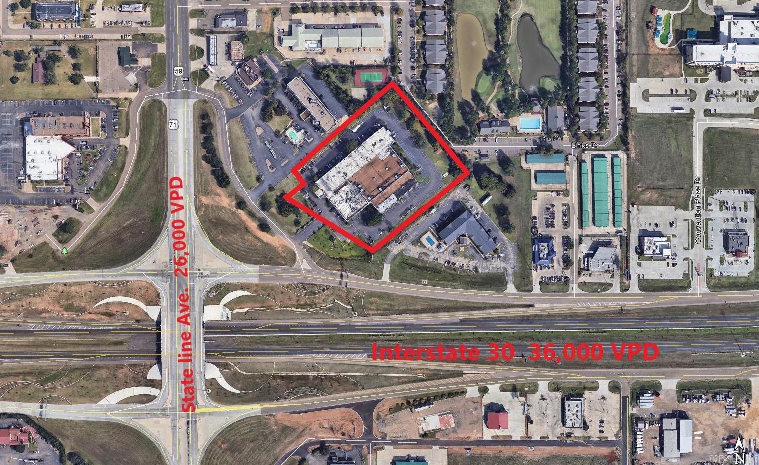SOLD! 2 Fully operating hotels in one location! This 4.9+/- acre property is located at the high traffic/high visibility intersection of State Line Avenue and Interstate 30 in Texarkana, AR. The property has been split into two hotels with the east wing now operating as a Travelodge Inn & Suites (2-story building) while the west part recently reopened as a Ramada Inn & Suites(4-story building.) The Ramada is a 152 room, full service interior corridor hotel with $2 million in renovations.