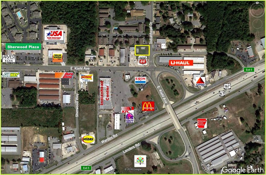 Excellent location just off E Kiehl Ave & 67/167. This commercial site is adjacent to a signaled light, offers quick & easy access. The site is zoned C-3, Level and has municipal utilities. Population over 76,000 within 5 mile radius.