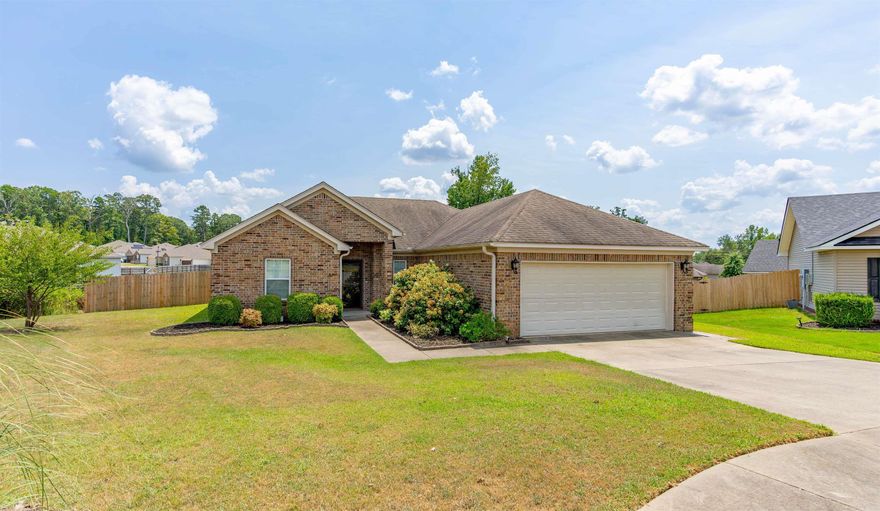 All brick 3 bedroom, 2 full bathroom home.  Featuring granite countertops, all new paint and LVP flooring.  This home has a small office/study nook, 2 car garage and a huge fenced in back yard with a 10x12 storage room.  Also features a covered back patio with additional storage room.  The home is at the end of the road in a cul-de-sac.  Bryant school district.